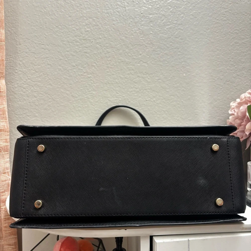 Kate Spade Black and Pink Striped Satchel